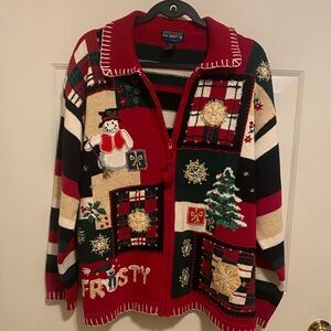 Cozy Holiday Cardigan with Festive Patterns